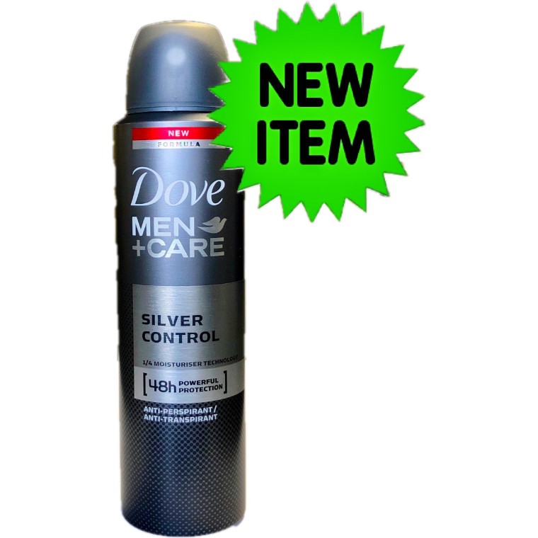 Dove Deodorant Spray Men Silver Control 150 ml - Castillo Distributors
